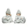 Bambini con porta candela Bianco dim 30.5x17x31 cm 29x26x28.5 cm Pezzo Singolo-Kaemingk Discount