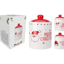 Barattolo di Natale in Ceramica 12x18 cm. Pezzo Singolo-Koopman New