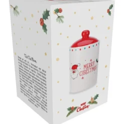 Barattolo di Natale in Ceramica 12x18 cm. Pezzo Singolo-Koopman New
