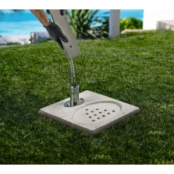 Base in Cemento Grigio Perforata con Griglia di Scarico per Fontane Ground Aquapoint-Acquapoint Discount