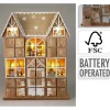 Calendario Avvento Luminoso in Legno 37 cm-Koopman Online