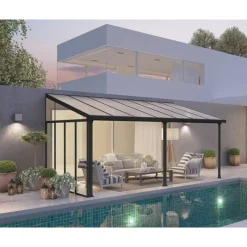 3 m Parete laterale Pergola Grigio-Canopia Discount