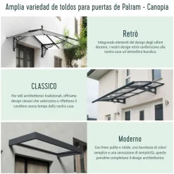 Altair Pensilina Da Esterno 150X91 cm Trasparente-Canopia Online