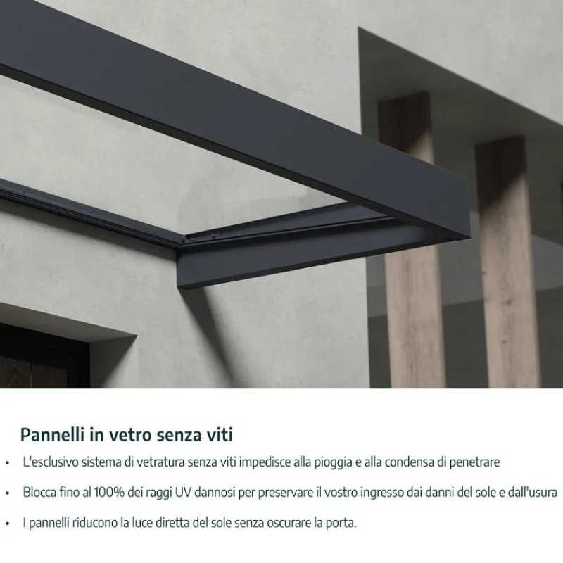 Aquila Pensilina Da Esterno 302X91 cm Grigio-Canopia New