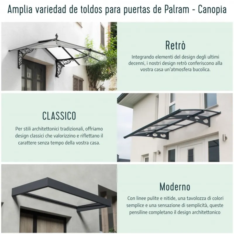 Aquila Pensilina Da Esterno 412X91 cm Trasparente-Canopia