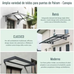 Aquila Pensilina Da Esterno 302X91 cm Trasparente-Canopia Sale