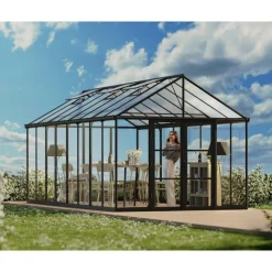 ARIA Ibrida Serra Da Giardino in Policarbonato 608x304x285 cm- Nero-Canopia Sale