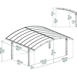 Arizona Breeze Carport Doppio in Alluminio 6 X 5 m-Canopia Best