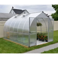 Bella Doppio Strato Serra Da Giardino in Policarbonato 367X244X219 cm Argento-Canopia Hot