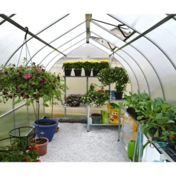 Bella Doppio Strato Serra Da Giardino in Policarbonato 367X244X219 cm Argento-Canopia Hot