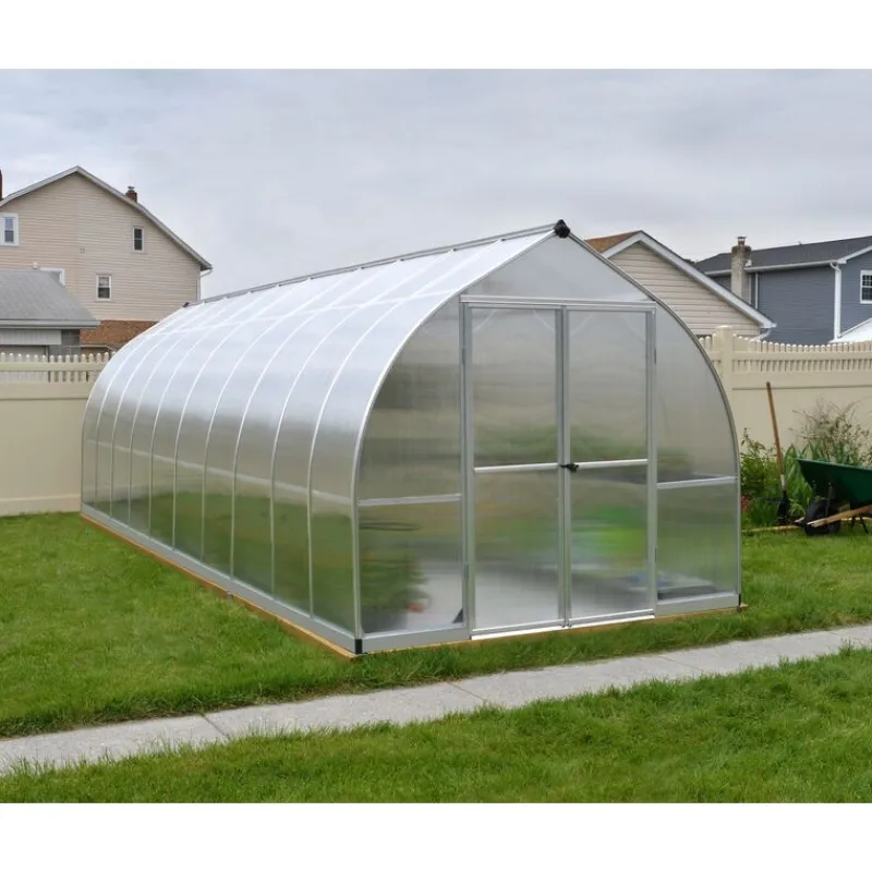 Bella Doppio Strato Serra Da Giardino in Policarbonato 613X244X219 cm Argento-Canopia Best