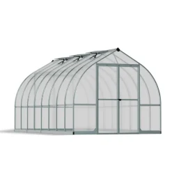 Bella Doppio Strato Serra Da Giardino in Policarbonato 490X244X219 cm Argento-Canopia Discount