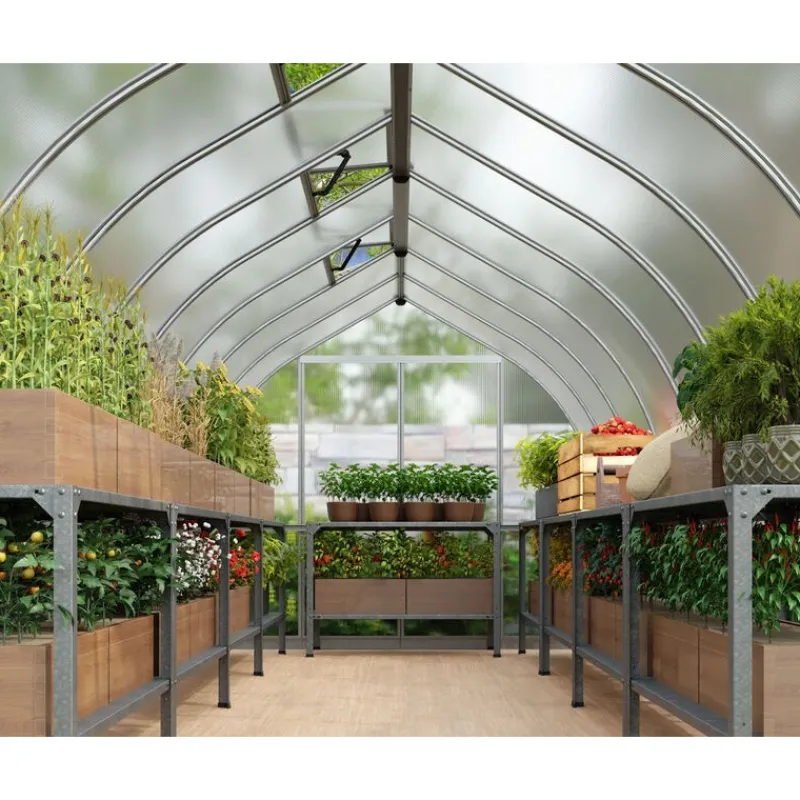 Bella Doppio Strato Serra Da Giardino in Policarbonato 490X244X219 cm Argento-Canopia Discount