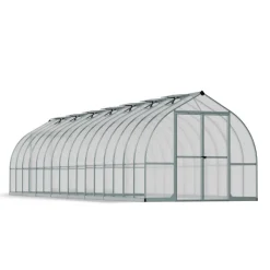 Bella Doppio Strato Serra Da Giardino in Policarbonato 964X244X219 cm Argento-Canopia Discount