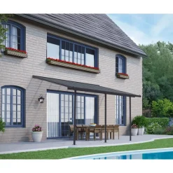 Capri Pergola Addossata in Alluminio 3X4.3 m Grigio-Canopia Online