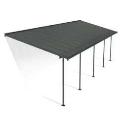 Capri Pergola Addossata in Alluminio 3X9.7 m Grigio-Canopia