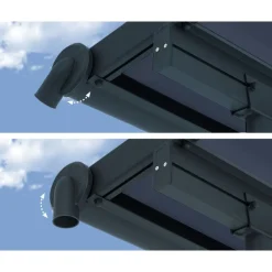 Capri Pergola Addossata in Alluminio 3X9.7 m Grigio-Canopia