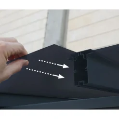 Capri Pergola Addossata in Alluminio 3X8.6 m Grigio-Canopia Clearance