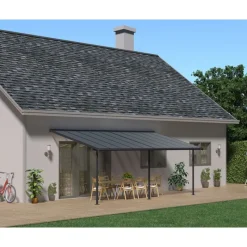 Capri Pergola Addossata in Alluminio 3X6.2 m Grigio-Canopia