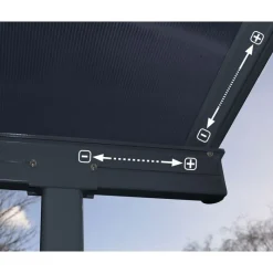 Capri Pergola Addossata in Alluminio 3X5.6 m Grigio-Canopia Best