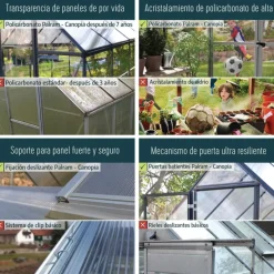 Eco Grow Doppio Strato Serra Da Giardino in Policarbonato 445X204X198 cm Verde-Canopia Best