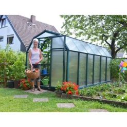 Eco Grow Doppio Strato Serra Da Giardino in Policarbonato 383X204X198 cm Verde-Canopia New