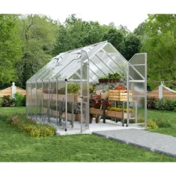 Essence Doppio Strato Serra Da Giardino in Policarbonato 367X244X229 cm Argento-Canopia