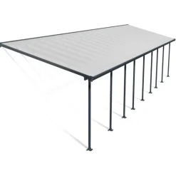 Feria Pergola Addossata in Alluminio 3X12.7 m Grigio-Canopia New