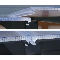 Feria Pergola Addossata in Alluminio 3X12.7 m Grigio-Canopia New