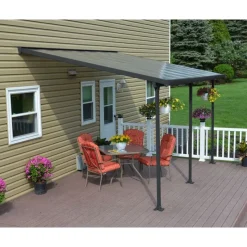 Feria Pergola Addossata in Alluminio 3X4.3 m Grigio-Canopia Hot