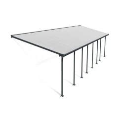 Feria Pergola Addossata in Alluminio 3X11.56 m Grigio-Canopia Best
