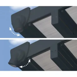 Feria Pergola Addossata in Alluminio 3X11.56 m Grigio-Canopia Best