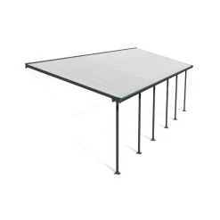 Feria Pergola Addossata in Alluminio 3X9.2 m Grigio-Canopia