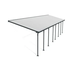 Feria Pergola Addossata in Alluminio 3X10.4 m Grigio-Canopia Best