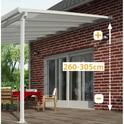 Feria Pergola Addossata in Alluminio 3X10.4 m Grigio-Canopia Best