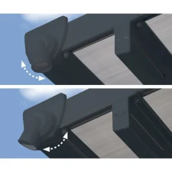 Feria Pergola Addossata in Alluminio 3X10.4 m Grigio-Canopia Best