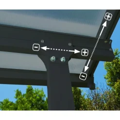 Feria Pergola Addossata in Alluminio 3X7.3 m Grigio-Canopia Clearance