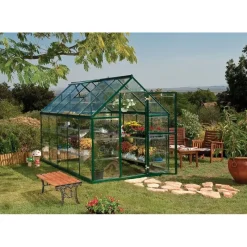 Harmony Trasparente Serra Da Giardino in Policarbonato 306X185X208 cm Verde-Canopia Hot