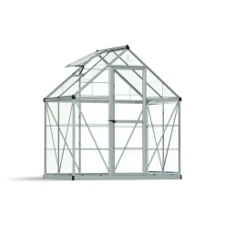 Harmony Trasparente Serra Da Giardino in Policarbonato 126X185X208 cm Argento-Canopia Sale