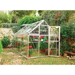 Harmony Trasparente Serra Da Giardino in Policarbonato 306X185X208 cm Argento-Canopia Sale