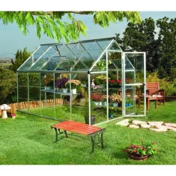 Harmony Trasparente Serra Da Giardino in Policarbonato 306X185X208 cm Argento-Canopia Sale