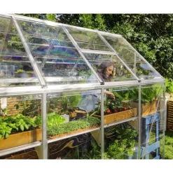 Harmony Trasparente Serra Da Giardino in Policarbonato 306X185X208 cm Argento-Canopia Sale