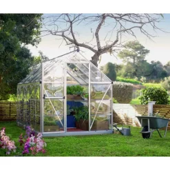 Harmony Trasparente Serra Da Giardino in Policarbonato 370X185X208 cm Argento-Canopia Discount