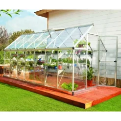 Harmony Trasparente Serra Da Giardino in Policarbonato 426X185X208 cm Argento-Canopia Sale