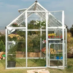 Harmony Trasparente Serra Da Giardino in Policarbonato 426X185X208 cm Argento-Canopia Sale
