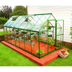 Harmony Trasparente Serra Da Giardino in Policarbonato 426X185X208 cm Verde-Canopia New