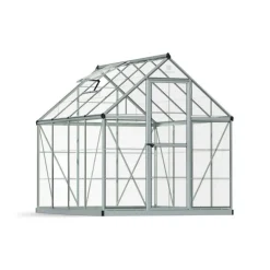 Harmony Trasparente Serra Da Giardino in Policarbonato 247X185X208 cm Argento-Canopia Discount