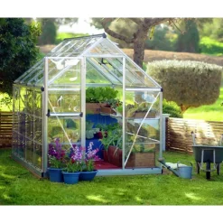 Harmony Trasparente Serra Da Giardino in Policarbonato 247X185X208 cm Argento-Canopia Discount