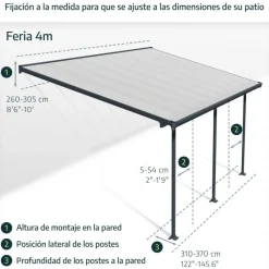 Helsinki Pergola 3 X 4.7 m Pergola in Legno di Cedro-Canopia