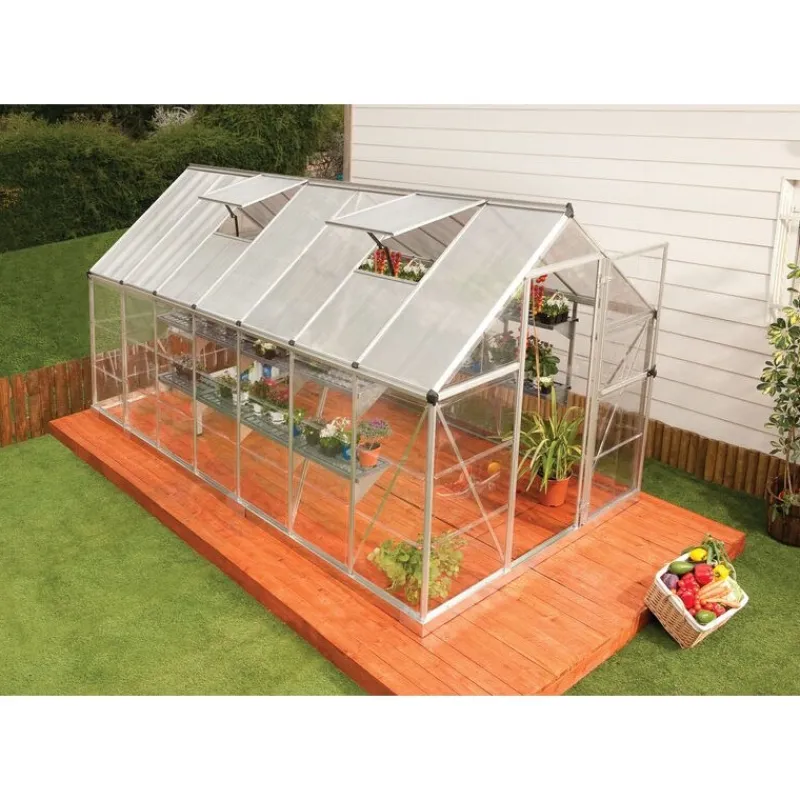 Hybrid Serra Da Giardino in Policarbonato 426X185X208 cm Argento-Canopia